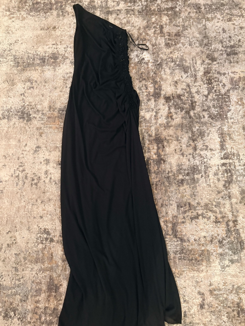 Lillie Rubin Black One-Shoulder Maxi Skirt
